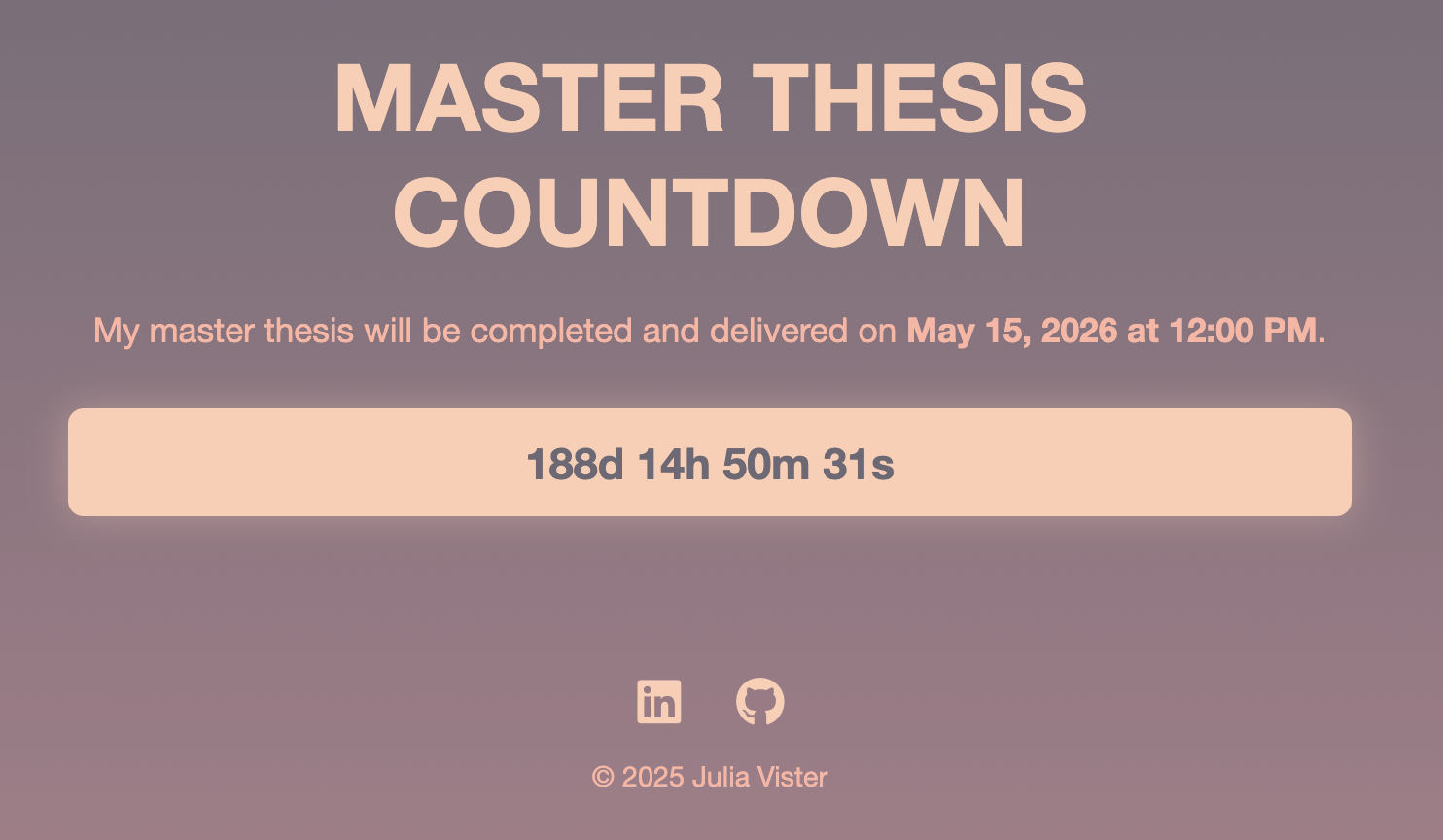 Master Countdown Diary